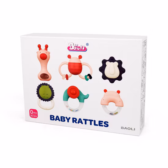 Wrist Foot Rattles for Baby 8 PCS Soft Animal Wrist Rattles and Foot Finder Puppy Sock